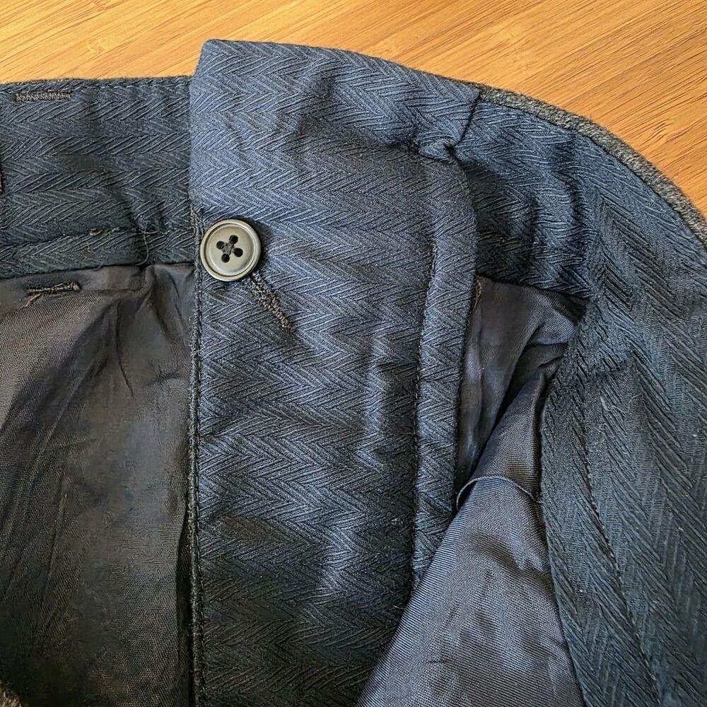 Vtg Nautica 36x34 Charcoal Wool Flannel Pleated Cuffed Baggy High Waist Pants - Picture 14 of 16